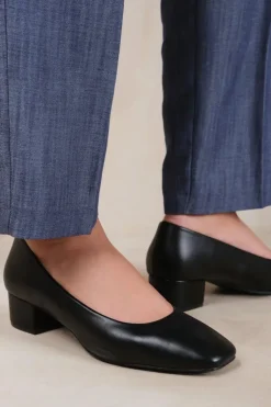 'Seattle' Low Block Heel With Square Toe