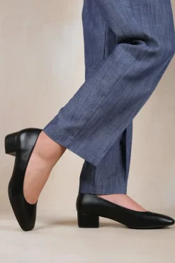 'Seattle' Wide Fit Low Block Heel With Square Toe