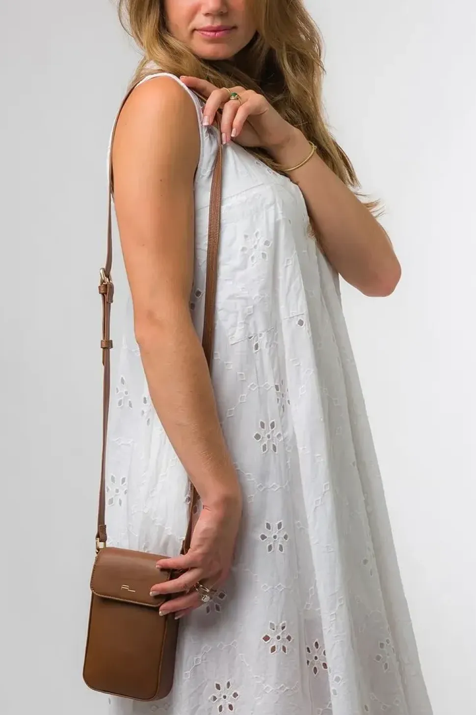 'Selena' Nappa Leather Cross Body Phone Bag
