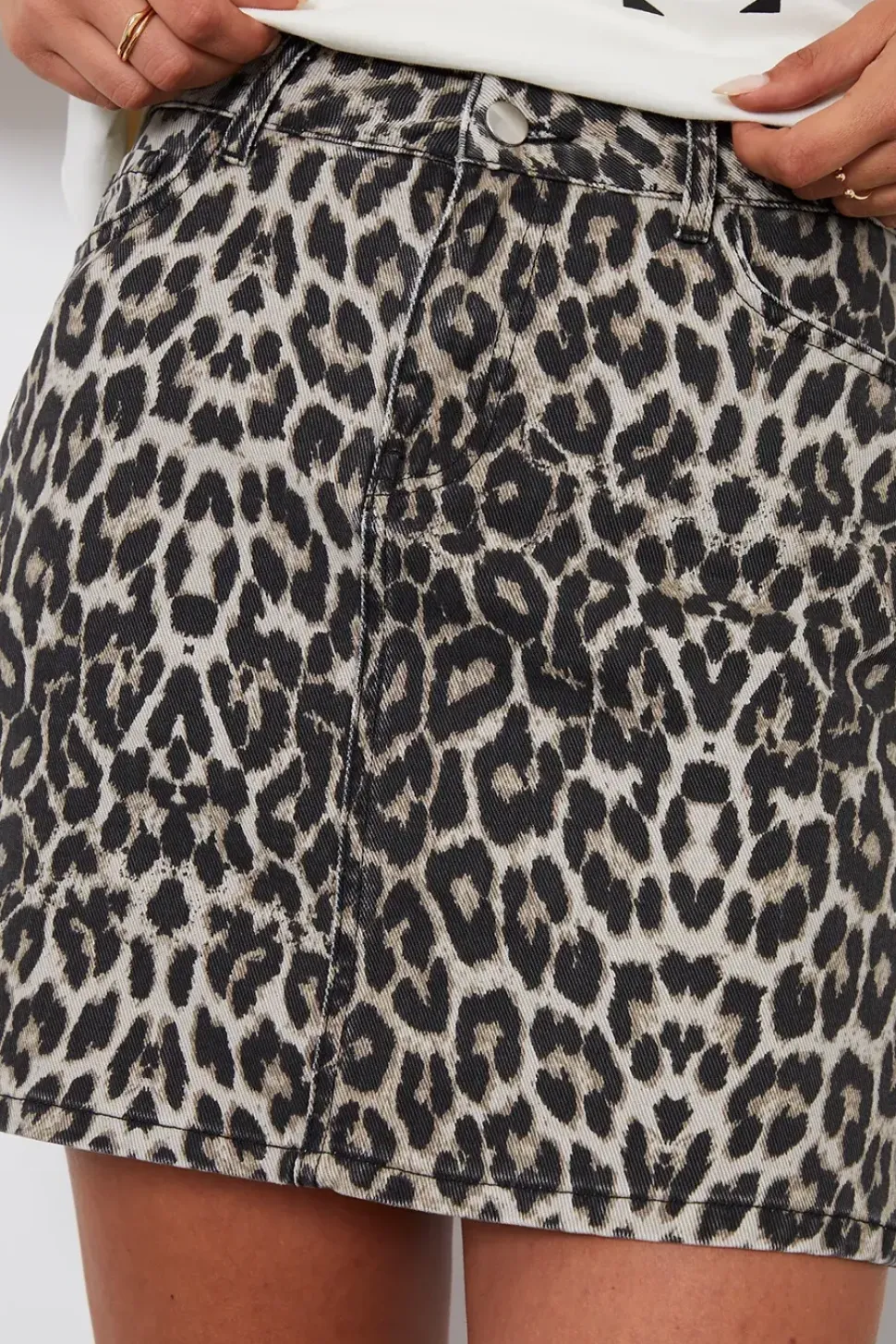 'Seoul' Metallic Denim Mini Skirt