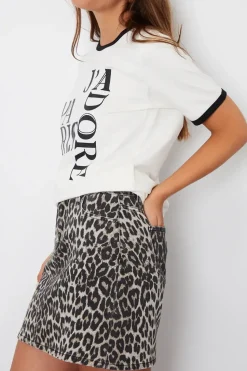 'Seoul' Metallic Denim Mini Skirt