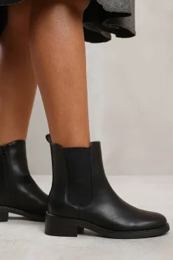 'Serna' Ankle Boot With Elastic Panel And Side Zip
