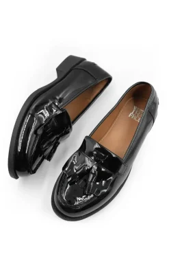 'Shaisha' Wide Fit Flatform Slip On Loafers Shoes With Tassle