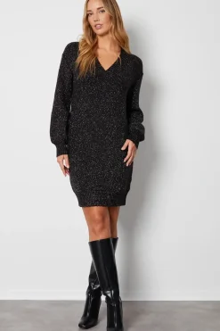 'Shiloh' V Neck Knitted Jumper Dress
