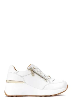 'Skyline Wedge Sneaker' Leather Trainers