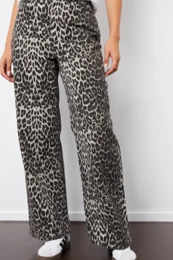 'Soleil' Printed Wide Leg Denim Jeans