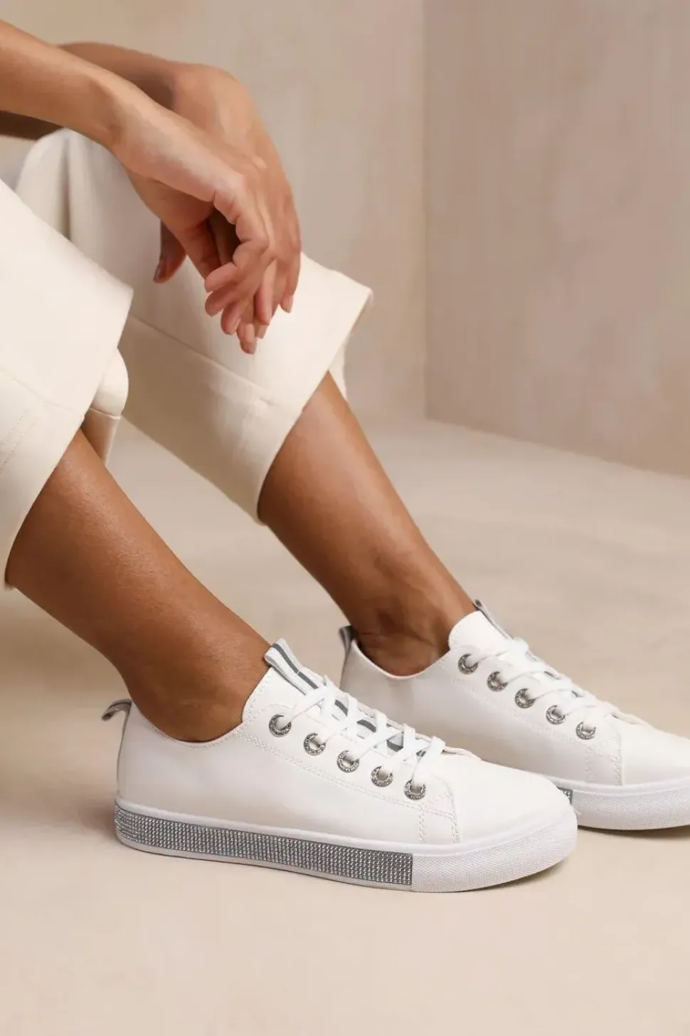 'Splendor' Crystal Trim Trainers