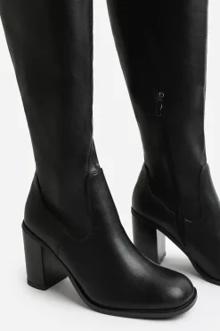 'Talia' Knee High Boots High Block Heel