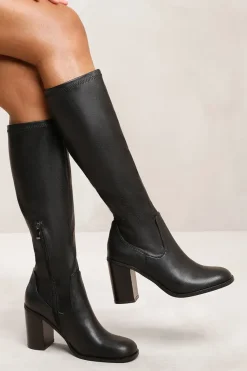 'Talia' Knee High Boots High Block Heel