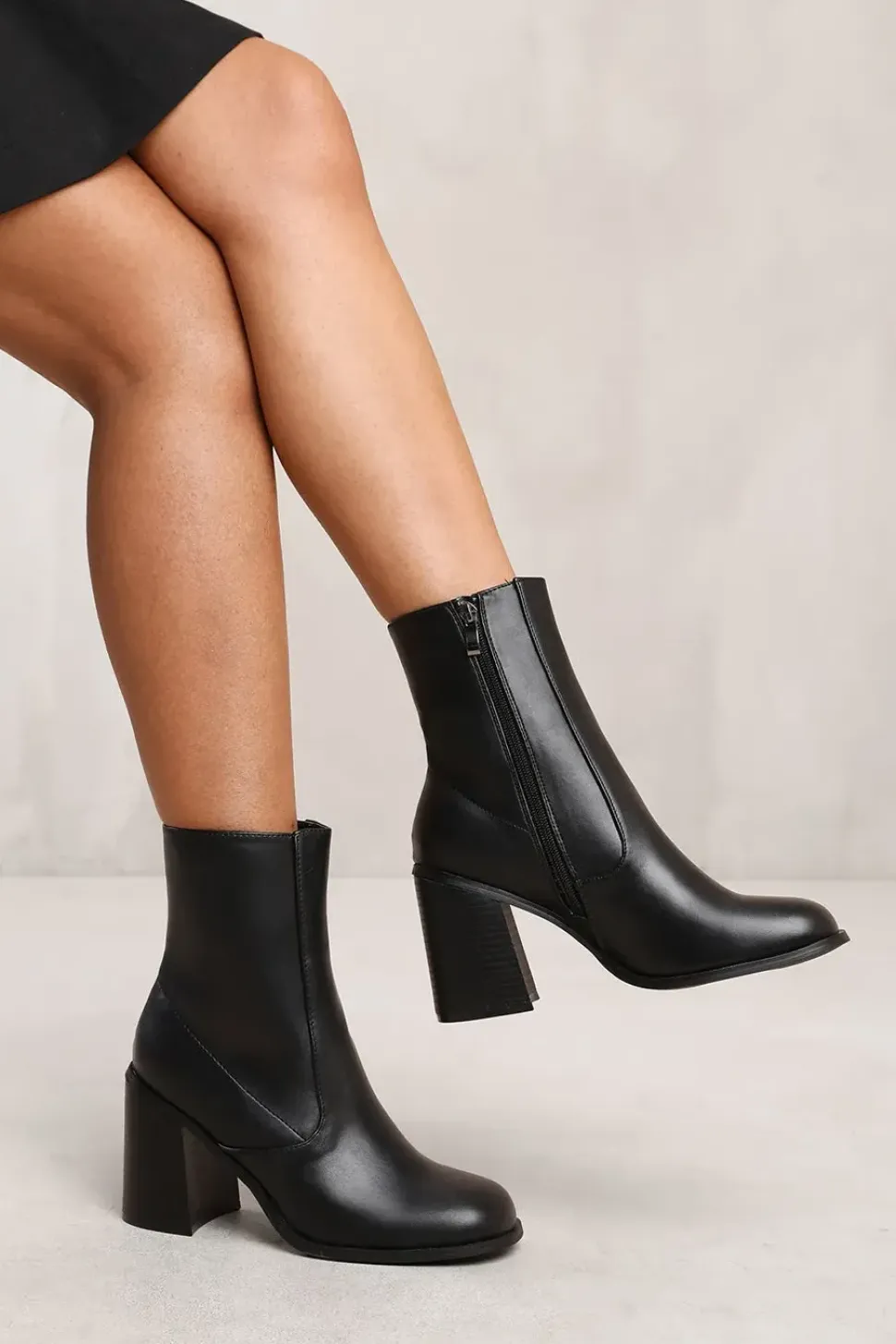 'Teagan' Ankle Boot With Chunky Heel And Side Zip