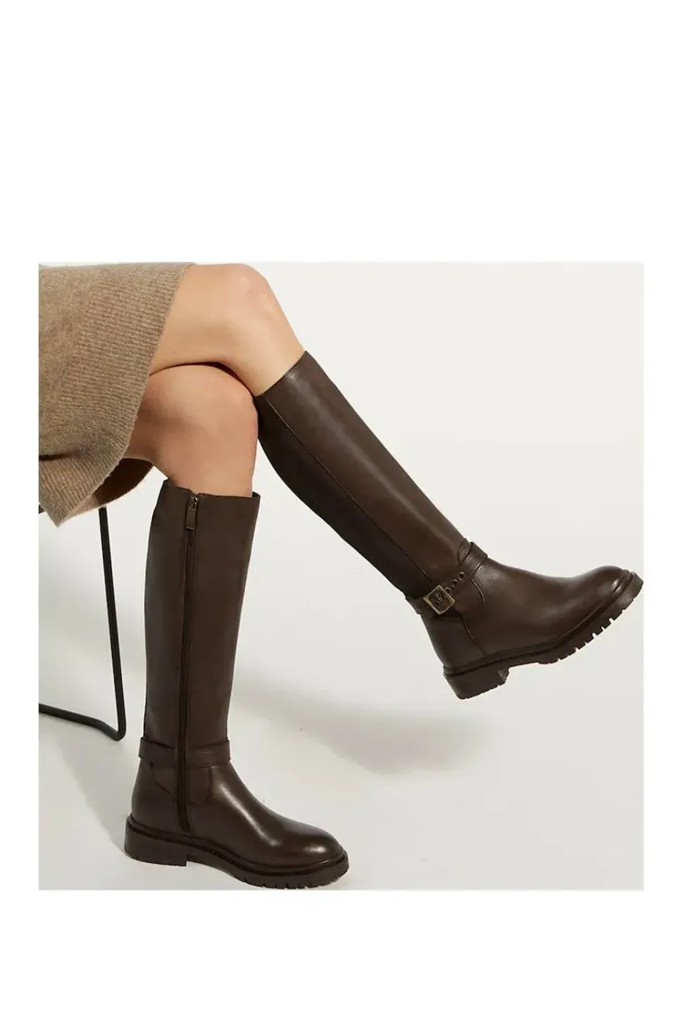 'Teller' Leather Knee High Boots