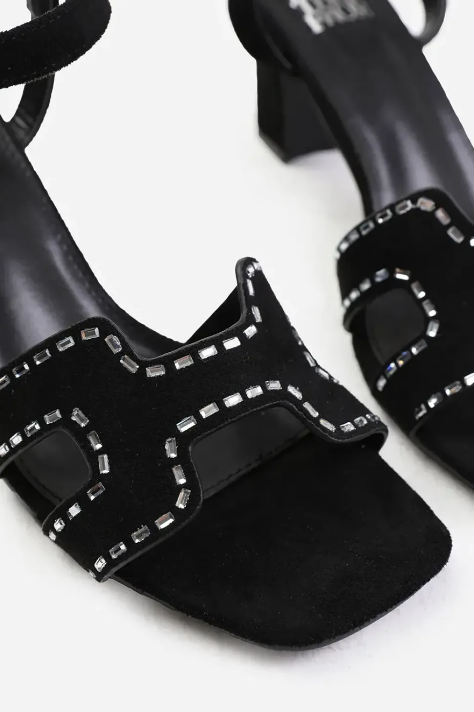 'Tinsley' Low Block Heel With Cut Out Detailing And Diamantes