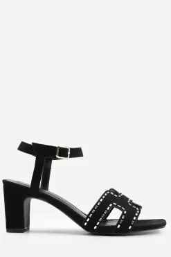 'Tinsley' Wide Fit Low Block Heel With Cut Out Detailing And Diamantes