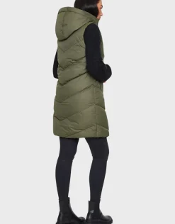 'Vamp' Long Line Padded Gilet