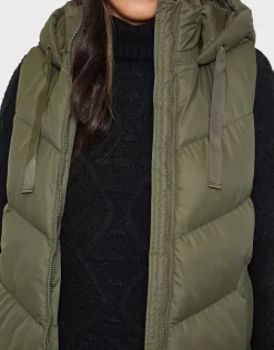 'Vamp' Long Line Padded Gilet