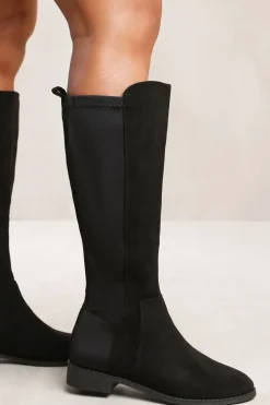 'Vanda' Knee High Boots With Side Zip