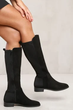 'Vanda' Knee High Boots With Side Zip