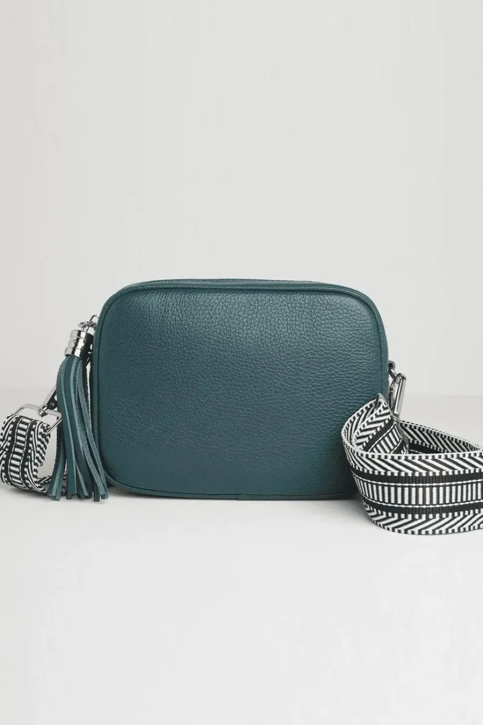 'Verona' Crossbody Tassel Bag with Aztec Strap
