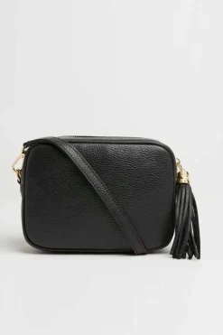 'Verona' Crossbody Tassel Bag with Dark Leopard Strap