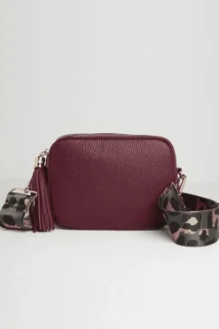 'Verona' Crossbody Tassel Bag With Dark Leopard Strap