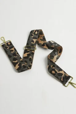 'Verona' Crossbody Tassel Bag With Dark Leopard Strap