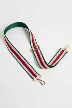 'Verona' Crossbody Tassel Bag with Stripe Strap