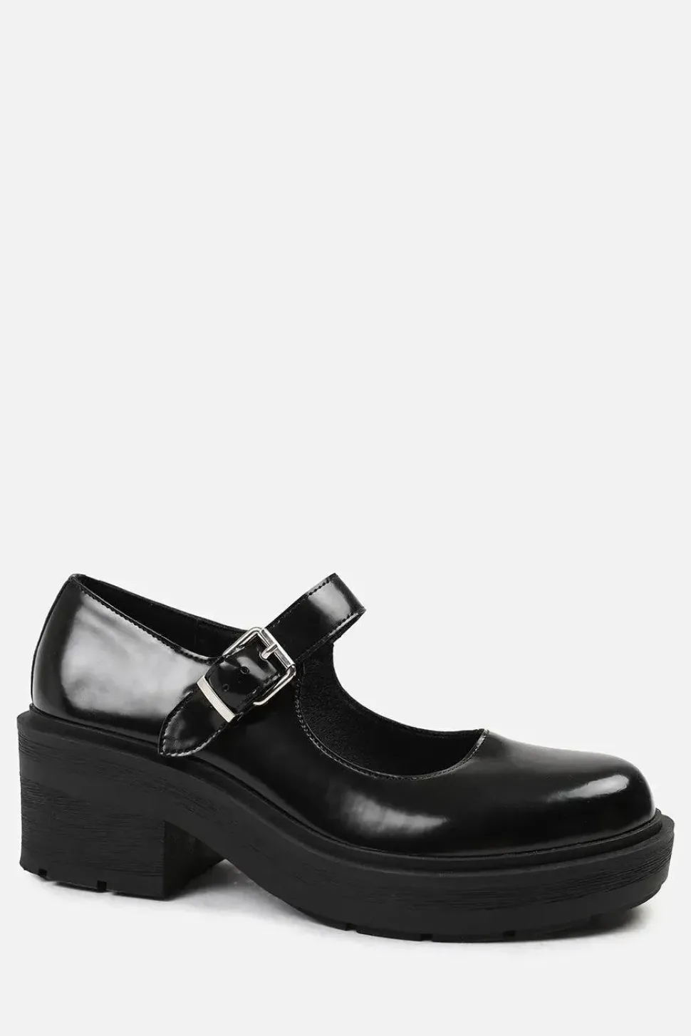 'Washington' Wide Fit Chunky Sole Shoes With Single Buckle Strap