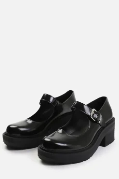 'Washington' Wide Fit Chunky Sole Shoes With Single Buckle Strap