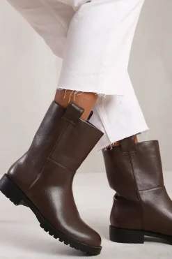 'Winter' Wide Fit Mid Calf Boot With Stitching Detail