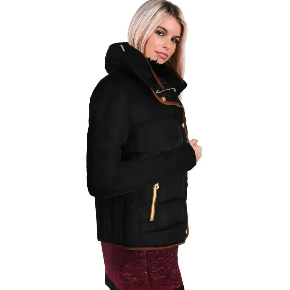 'Wrenly' Quilted Hooded Winter Coat With Full Sleeves