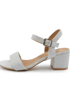 'Zephyr' Strappy Mid High Block Heels Peep Toe