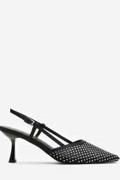 'Zinnia' Slingback Pointed Toe Heel With Diamante Mesh