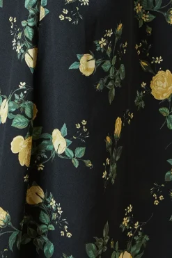 Yellow Floral Half Sleeve Shirt Dress