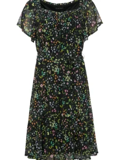 Zaylah Shirred Floral Mesh Dress-