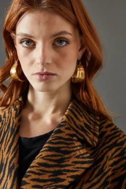 Zebra Belted Wrap Coat