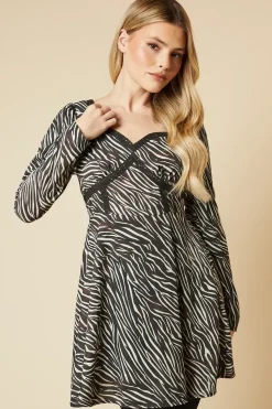 Zebra Lace front mini dress