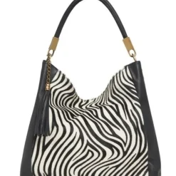 Zebra Print Calf Hair And Leather Grab Bag | BBRLL