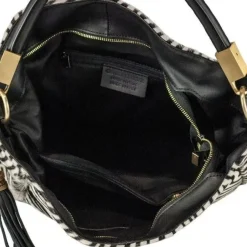 Zebra Print Calf Hair And Leather Grab Bag | BBRLL