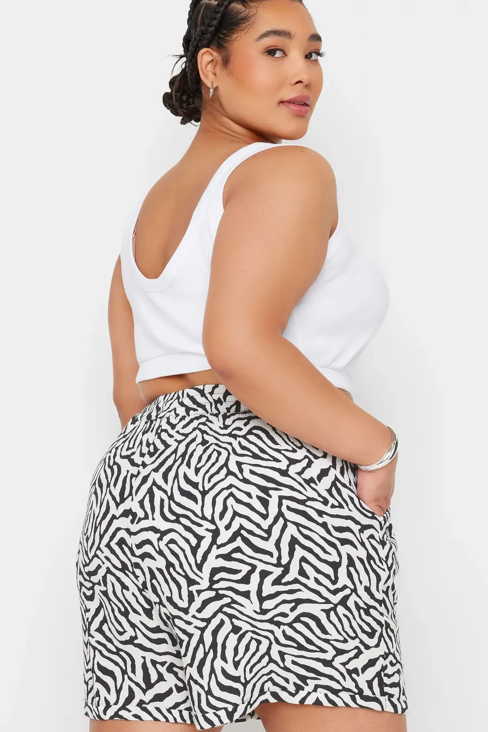 Zebra Print Crinkle Shorts