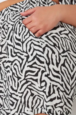 Zebra Print Crinkle Shorts