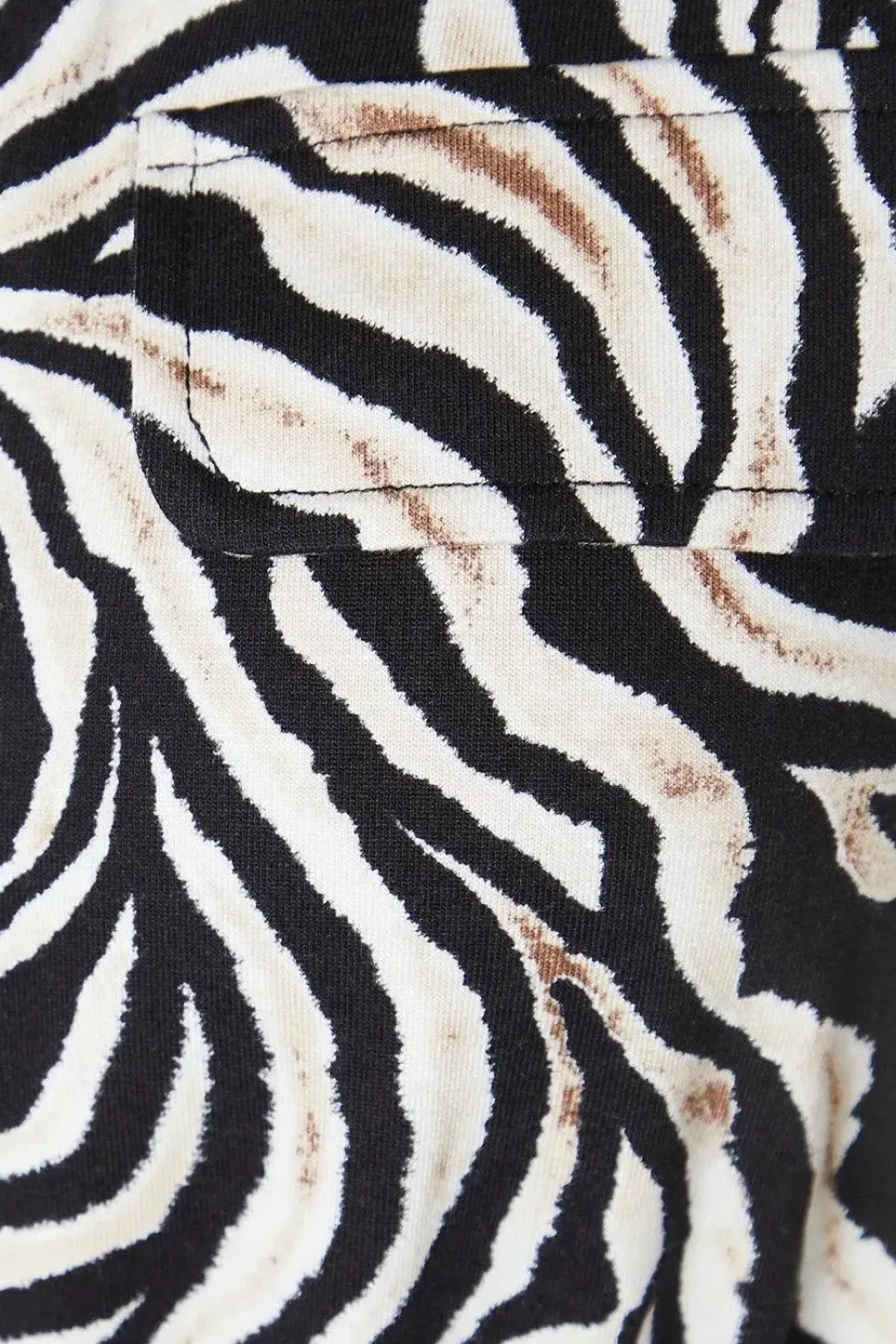 Zebra Print Jersey Pocket Detail Belted Shirt Dress