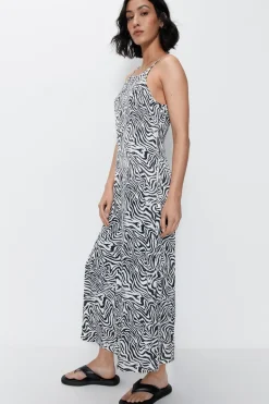Zebra Satin Wide Leg Jumpsuit