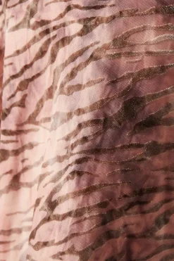 Zebra Velvet Wrap Asymmetric Tier Midi Dress