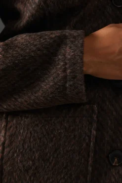 Zig Zag Button Through Coat