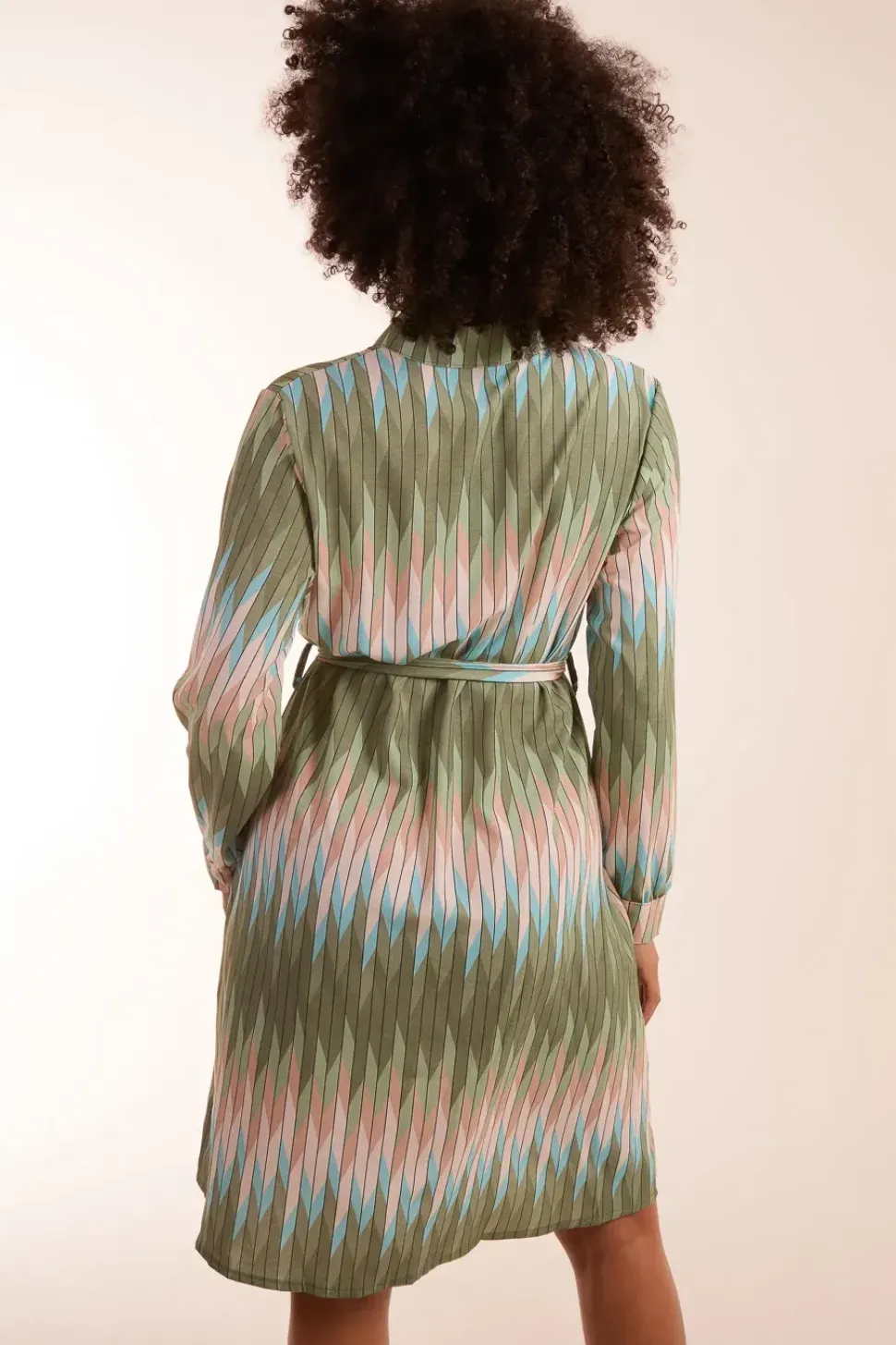 Zig Zag Print Shirt Dress