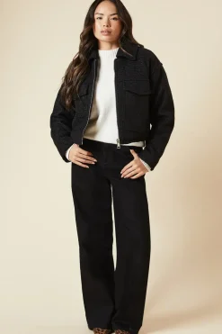 Zip Front Pocket Detail Jacket