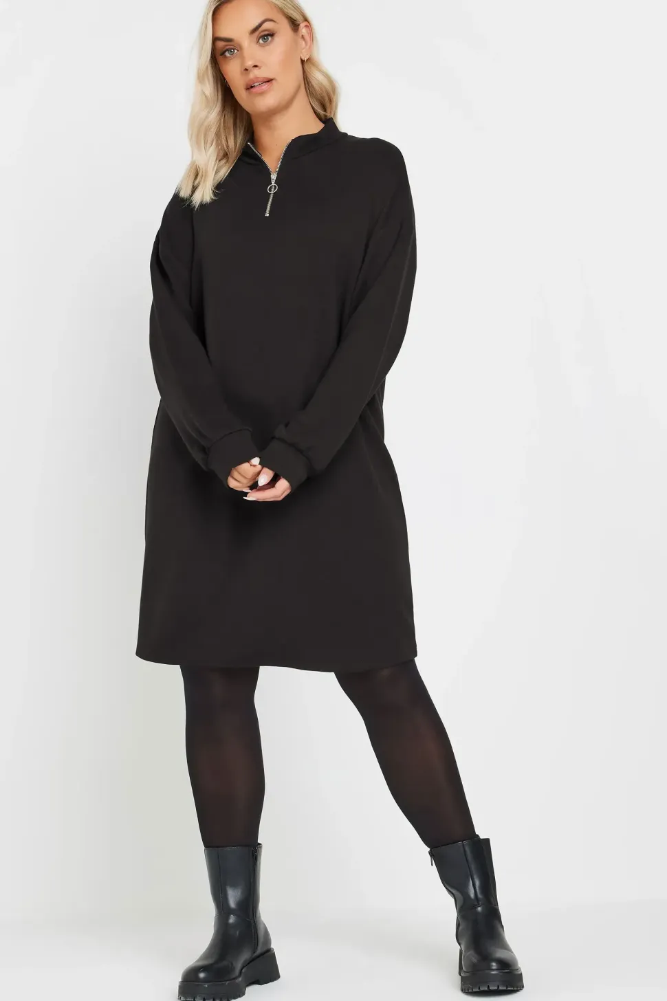 Zip Neck Jumper Dress