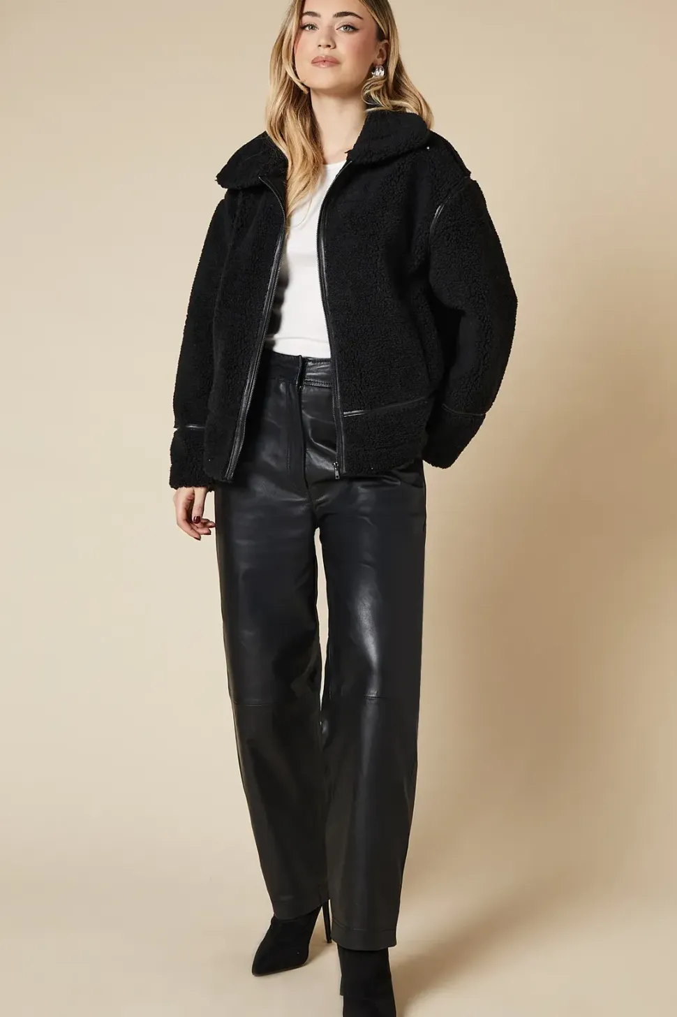 Zip Through Borg Jacket