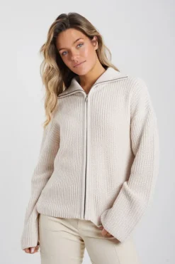 Zip Through Fisherman Knit Jacket