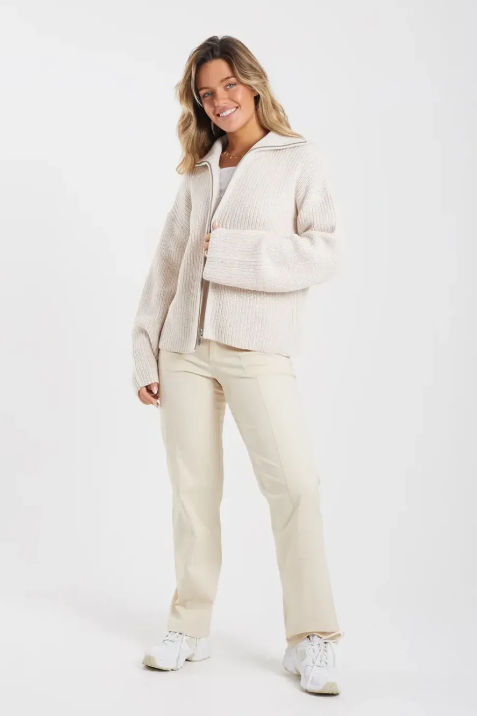 Zip Through Fisherman Knit Jacket